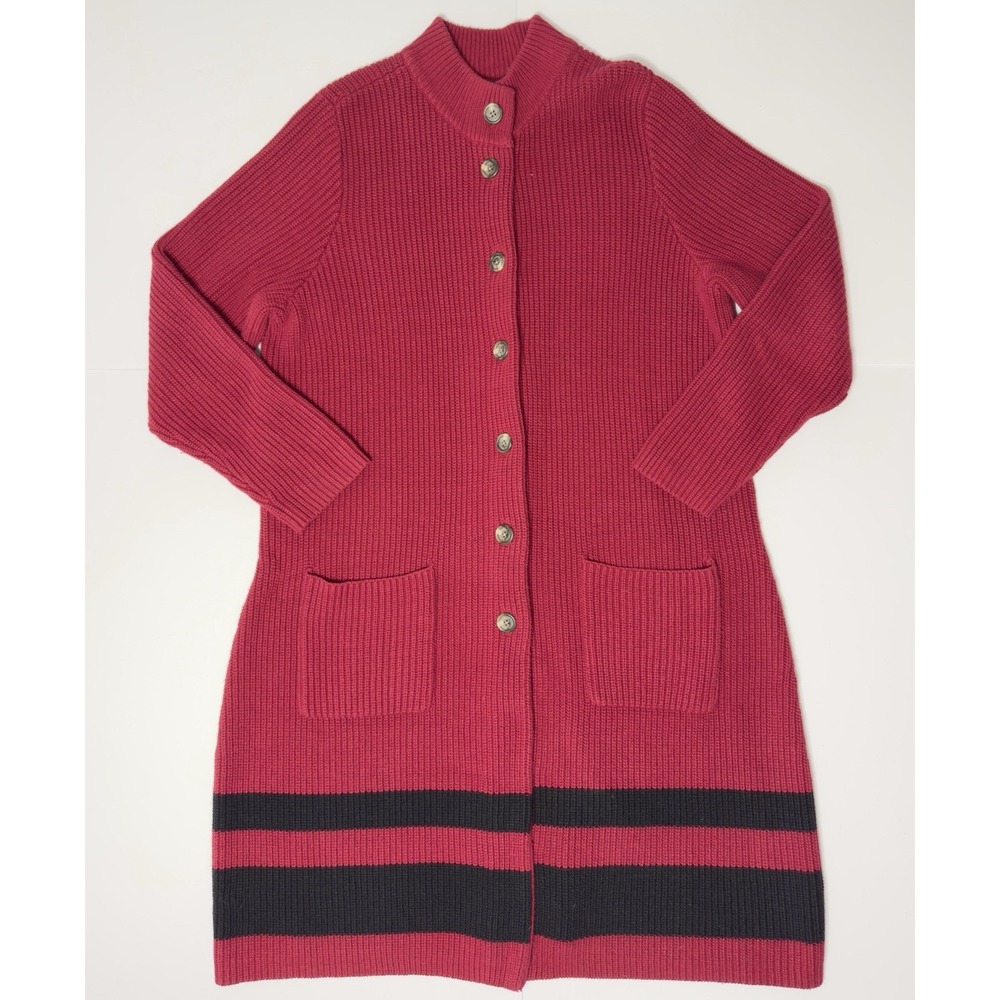 Lauren Ralph Lauren Womens Chunky Knit Sweater Dress Striped Cotton Sz 1X Formal